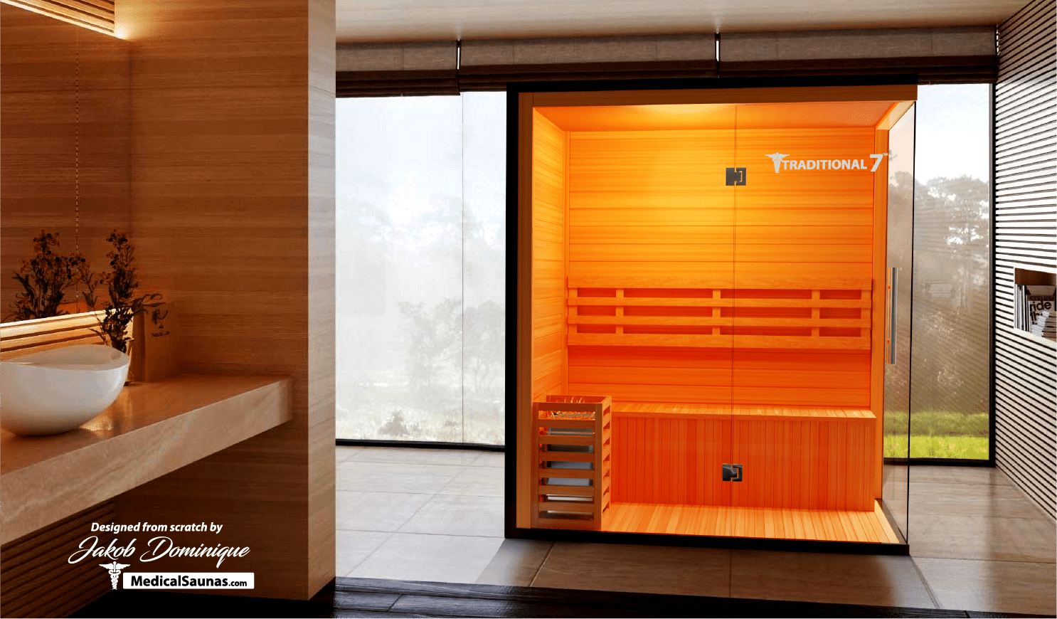 Traditional 7™ 3-Person Home Steam Sauna