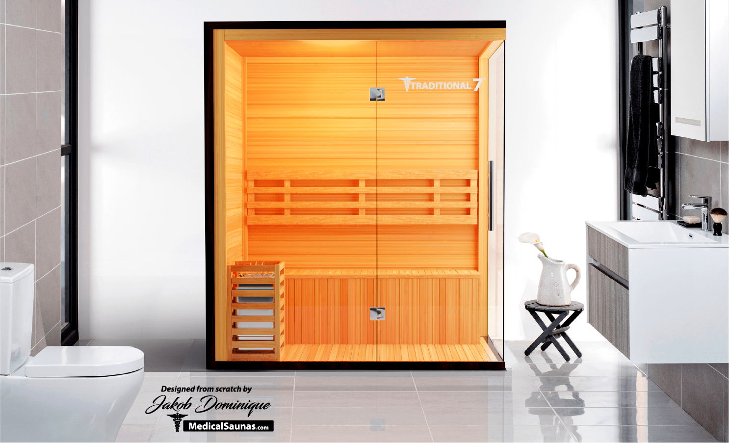 Traditional 7™ 3-Person Home Steam Sauna